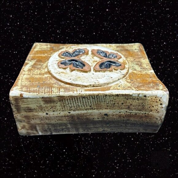 Joy Elaine Praznik Art Pottery Paper Bag Vase Hand Made Signed 6.5”T 5.5”W - Picture 5 of 9